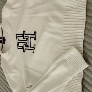 Tommy Hilfiger Ivory Knit Sweater with Monogram